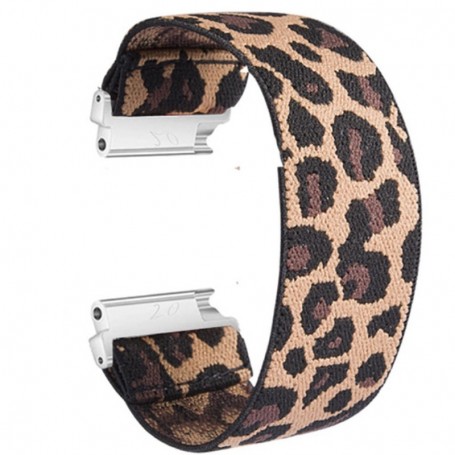 Curea textila elastica, compatibila Huawei Watch GT 3 42mm, telescoape Quick Release, Elastic Leopard