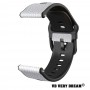 Curea hibrid silicon-piele, compatibila Samsung Galaxy Watch 4 Classic, 42mm, telescoape Quick Release,  Pearl White