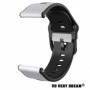 Curea hibrid piele-silicon compatibila cu Moto 360 46mm Generatia 2, Telescoape QR, 22mm, Pearl White