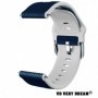 Curea hibrid piele-silicon compatibila cu Fossil Sport Smartwatch 43mm, Telescoape QR, 22mm, MLS Blue