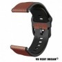 Curea hibrid piele-silicon compatibila cu Samsung Gear 2 Neo, Telescoape QR, 22mm, Carob Brown