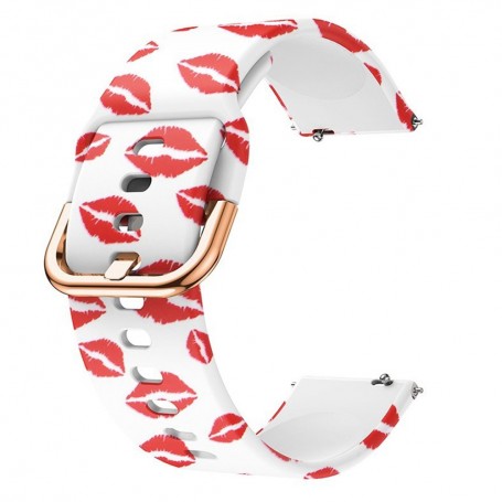 Curea silicon, compatibila Huawei Watch GT 3 42mm, telescoape Quick Release,  Red Kiss