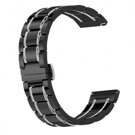 Curea ceramica, compatibila cu Huawei Watch 3 Pro, VD Very Dream®, telescoape QR, Negru-Argintiu