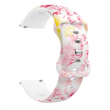 Curea silicon, compatibila Moto 360 42mm generatia 2, VD Very Dream®, Quick Release, Flower Candy
