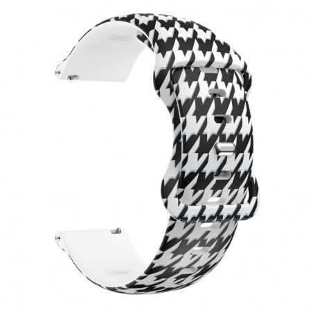 Curea silicon, compatibila Samsung Galaxy Watch Active 2, VD Very Dream®, Quick Release, Black Pattern