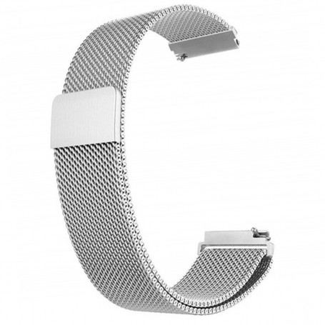 Curea tip Milanese Loop, compatibila Huawei Watch GT 3 42mm, telescoape Quick Release,  Silver