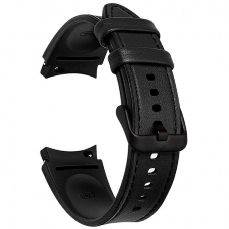 Curea Hybrid Leather, compatibila Samsung Galaxy Watch 5 Pro, VD Very Dream®, Quick Release, Midnight Black