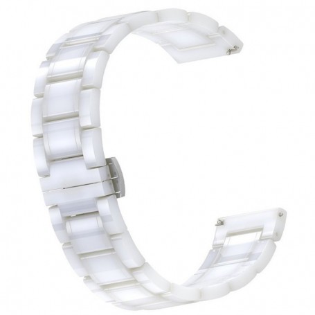 Curea ceramica, compatibila Xiaomi Amazfit BIP, telescoape Quick Release, Ceramic White