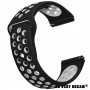 Curea silicon, compatibila Huawei Watch GT 3 42mm, VD Very Dream®, telescoape QR, Negru/Alb