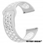Curea silicon, compatibila Huawei Watch GT 3 42mm, VD Very Dream®, telescoape QR, Gri/Alb