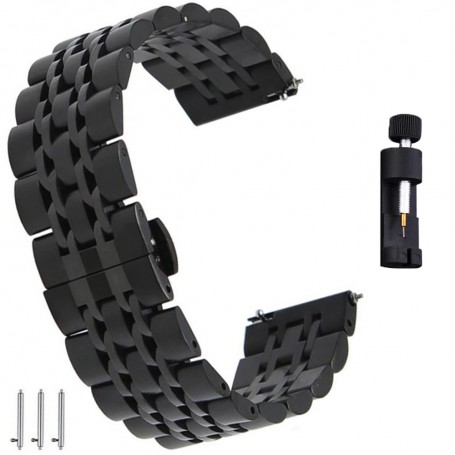 Curea otel inoxidabil, compatibila Huawei Watch GT 3 42mm, VD Very Dream®, telescoape QR, Negru