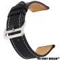 Curea piele, compatibila Huawei Watch GT 3 42mm, VD Very Dream®, telescoape QR, Black Night