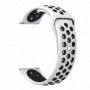 Curea silicon, compatibila Amazfit GTS 4, telescoape Quick Release, Alb/Negru