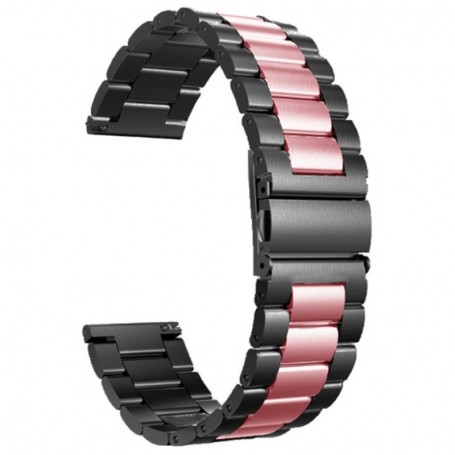 Curea otel inoxidabil, compatibila Amazfit GTS 4, telescoape Quick Release, Pink Black