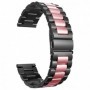 Curea otel inoxidabil, compatibila Amazfit GTS 4, telescoape Quick Release, Pink Black