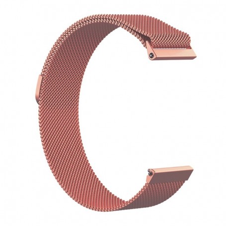 Curea otel, Milanese Slim Fit, compatibila Amazfit GTS 4, telescoape QR, Pink Rose