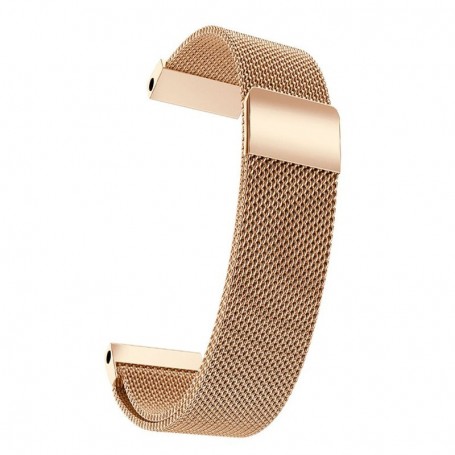 Curea otel, Milanese Slim Fit, compatibila Amazfit GTS 4, telescoape QR, Rose Gold