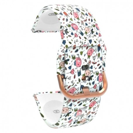 Curea silicon, compatibila Amazfit GTS 4, telescoape QR, White Story