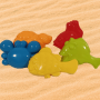 Set forme nisip marine pentru copii, Crab, Testoasă, Peștișori colorați, Multicolor