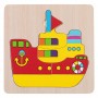 Puzzle lemn, Vapor multicolor, 5 piese