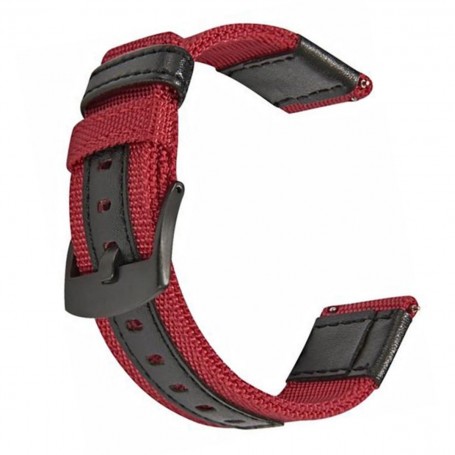 Curea textila, compatibila Huawei Watch GT6 46mm|GT5|GT4|GT3|GT2 46mm|GT2e|Galaxy Watch|Fossil 22mm, 22mm, Cerise Red