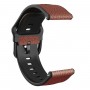 Curea piele-silicon, compatibila Huawei Watch GT4 46mm|GT3 46mm|GT3 Pro 46mm|GT2 46mm|GT 2e|Galaxy Watch 3 45mm, Carob Brown