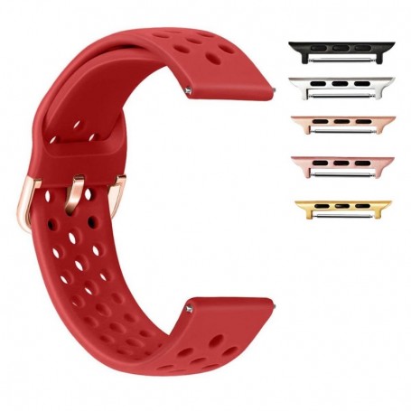 Curea din silicon, compatibila Apple Watch 9|8|7|6|5|4|3|2|1 Series, 41mm|40mm|38mm, Rosu