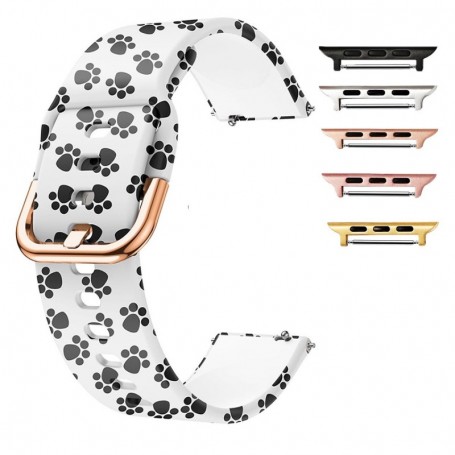 Curea silicon, compatibila Apple Watch 9|8|7|6|5|4|3|2|1 Series, 41mm|40mm|38mm, Little Paw