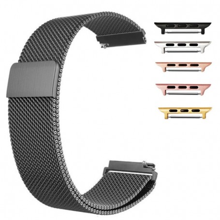 Curea tip Milanese Loop, compatibila Apple Watch 9|8|7|6|5|4|3|2|1 Series, 41mm|40mm|38mm, Space Gray