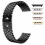 Curea metalica, compatibila Apple Watch 9|8|7|6|5|4|3|2|1 Series, 41mm|40mm|38mm, telescoape QR, 18.4cm, Negru
