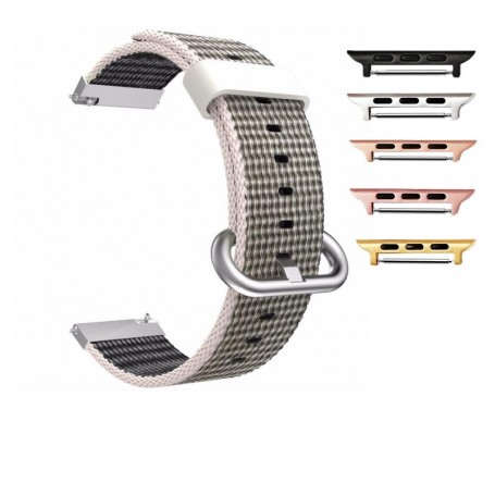 Curea material textil, compatibila Apple Watch 9|8|7|6|5|4|3|2|1 Series, 41mm|40mm|38mm, Gri