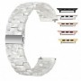 Curea polimer, compatibila Apple Watch 9|8|7|6|5|4|3|2|1 Series, 41mm|40mm|38mm, White Crystal