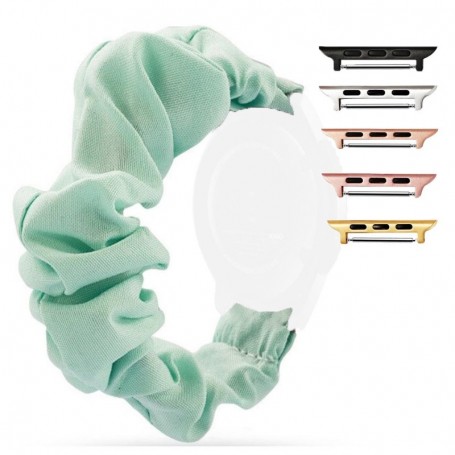 Curea textila elastica, compatibila Apple Watch 9|8|7|6|5|4|3|2|1 Series, 41mm|40mm|38mm, Scrunchies 14