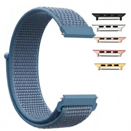 Curea material textil, compatibila Apple Watch 9|8|7|6|5|4|3|2|1 Series, 41mm|40mm|38mm, Powder Blue