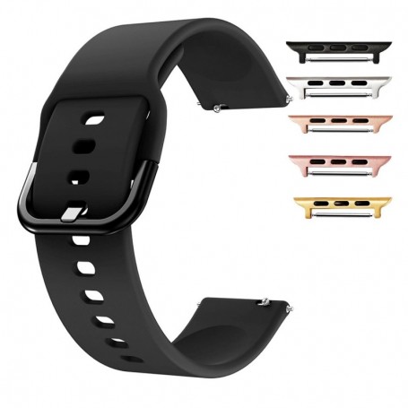 Curea silicon, compatibila Apple Watch 9|8|7|6|5|4|3|2|1 Series, 41mm|40mm|38mm, Black Coal