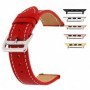 Curea piele, compatibila Apple Watch 9|8|7|6|5|4|3|2|1 Series, 41mm|40mm|38mm, Crimson Red