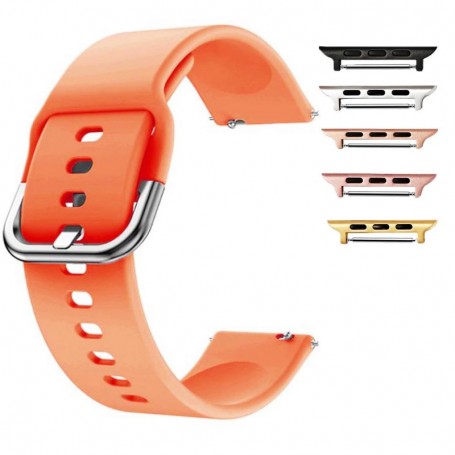 Curea silicon, compatibila Apple Watch 9|8|7|6|5|4|3|2|1 Series, 41mm|40mm|38mm, Orange Fire