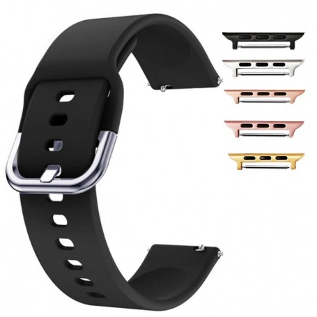 Curea silicon, compatibila Apple Watch 9|8|7|6|5|4|3|2|1 Series, 41mm|40mm|38mm, Pitch Black