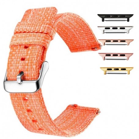 Curea material textil, compatibila Apple Watch 9|8|7|6|5|4|3|2|1 Series, 41mm|40mm|38mm, telescoape QR, Merigold Orange