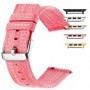 Curea material textil, compatibila Apple Watch 9|8|7|6|5|4|3|2|1 Series, 41mm|40mm|38mm, telescoape QR, Flamingo Pink