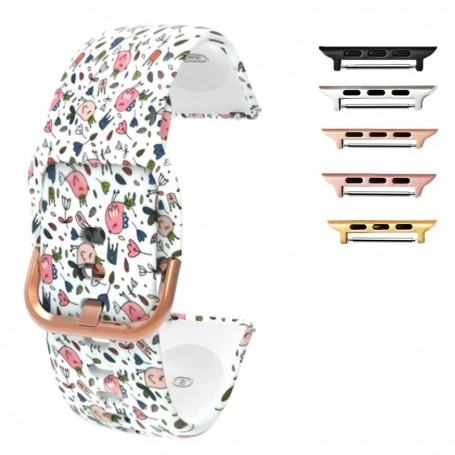 Curea silicon, compatibila Apple Watch 9|8|7|6|5|4|3|2|1 Series, 41mm|40mm|38mm, telescoape QR, White Story