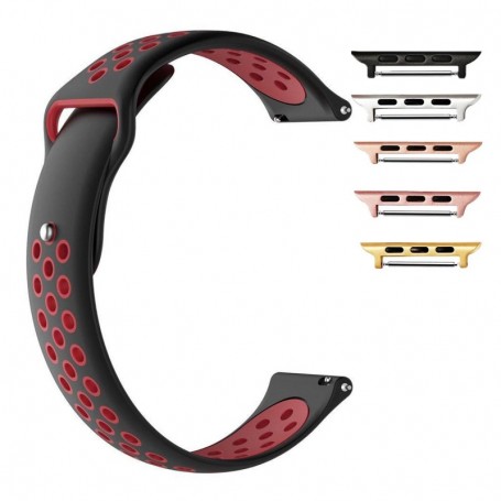 Curea silicon, compatibila Apple Watch 9|8|7|6|5|4|3|2|1 Series, 41mm|40mm|38mm, Black Jam