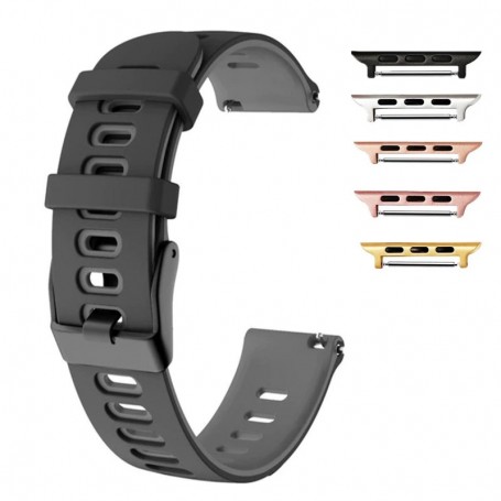 Curea silicon, compatibila Apple Watch 9|8|7|6|5|4|3|2|1 Series, 41mm|40mm|38mm, Black Ink