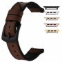 Curea hibrid piele-silicon, compatibila Apple Watch 9|8|7|6|5|4|3|2|1 Series, 41mm|40mm|38mm, Dark Brown