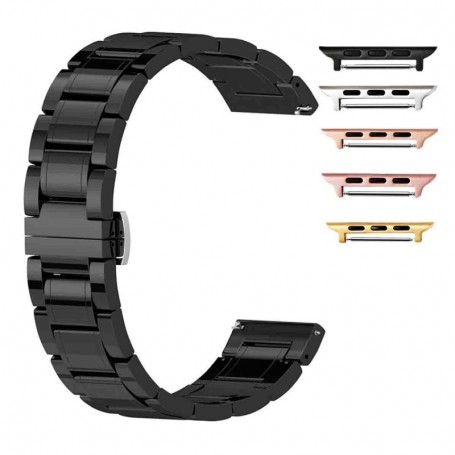 Curea ceramica, compatibila Apple Watch 9|8|7|6|5|4|3|2|1 Series, 49mm|45mm|44mm|42mm, Negru