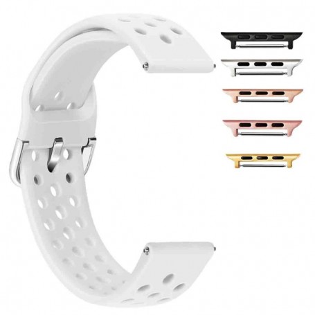 Curea din silicon, compatibila Apple Watch 9|8|7|6|5|4|3|2|1 Series, 49mm|45mm|44mm|42mm, Alb