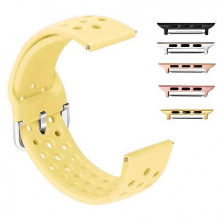 Curea din silicon, compatibila Apple Watch 9|8|7|6|5|4|3|2|1 Series, 49mm|45mm|44mm|42mm, Galben