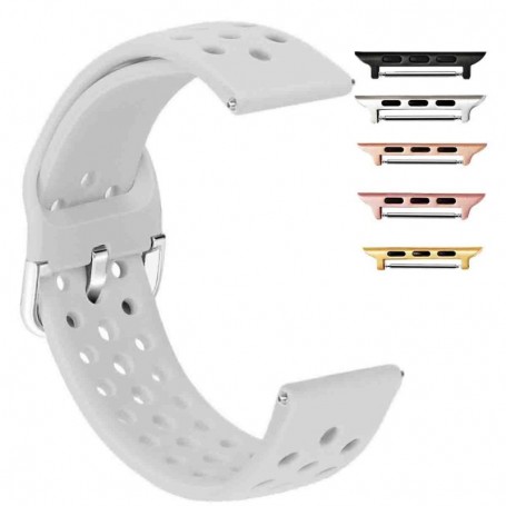 Curea din silicon, compatibila Apple Watch 9|8|7|6|5|4|3|2|1 Series, 49mm|45mm|44mm|42mm, Gri