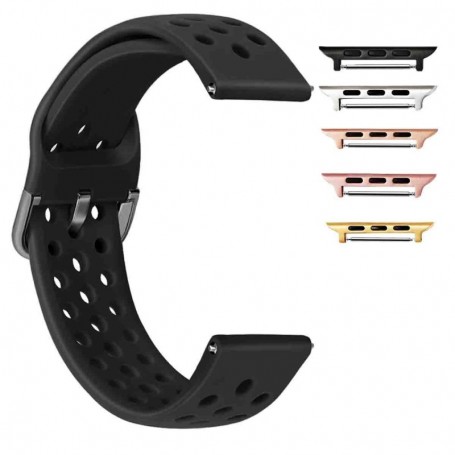 Curea din silicon, compatibila Apple Watch 9|8|7|6|5|4|3|2|1 Series, 49mm|45mm|44mm|42mm, Negru