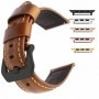 Curea piele compatibila Apple Watch 9|8|7|6|5|4|3|2|1 Series, 49mm|45mm|44mm|42mm, Maro